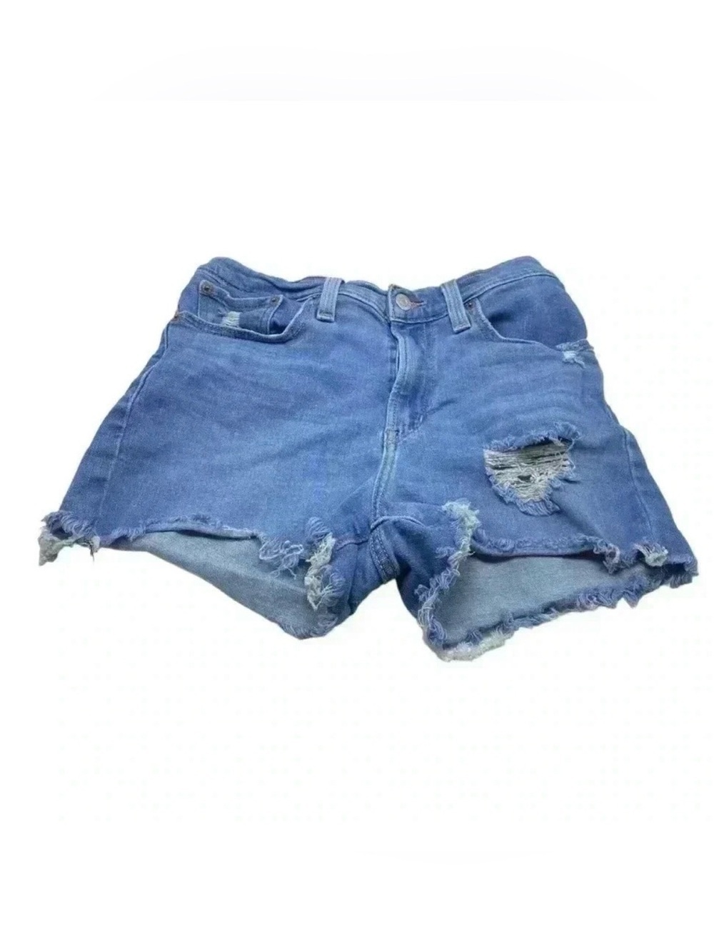 Levi’s high rise cut off distressed jean shorts size 27”